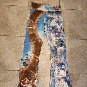 Handmade Tie dye leggings Care Bears TMNT print retro leggings Size M